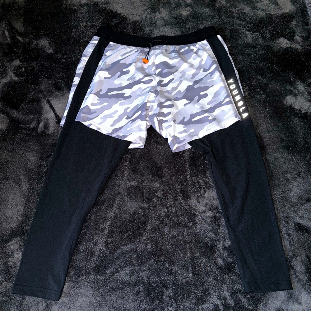 YOUNGLA - Men’s 2 in 1 Legging Short